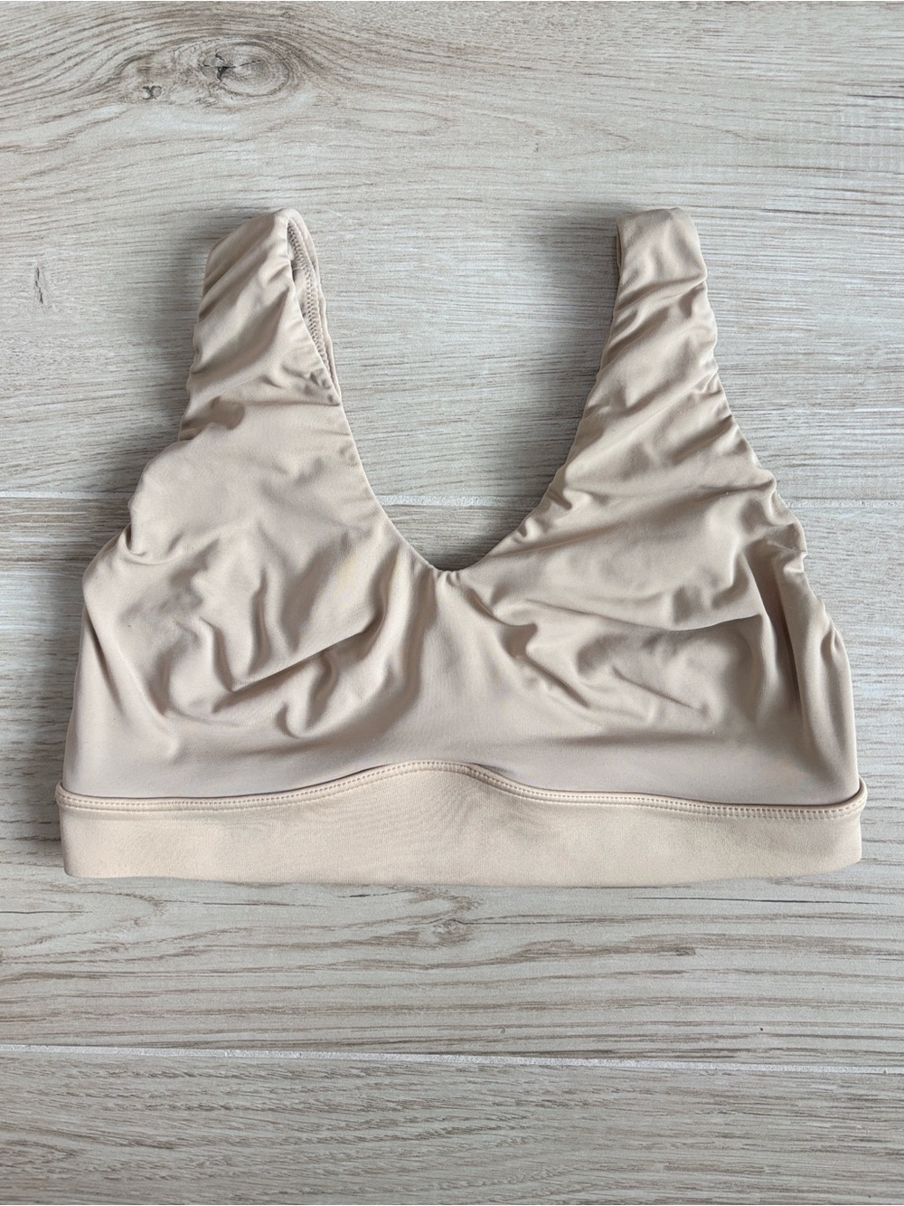 Harper Wilde The Bliss Bralette Ultra Soft V-neck Bra Beige Women’s Size Medium